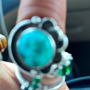 Green turquoise ladies ring